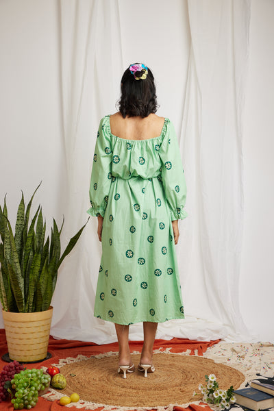 Blooming in mint (midi dress )