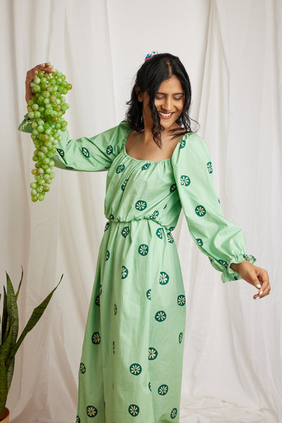 Blooming in mint (midi dress )