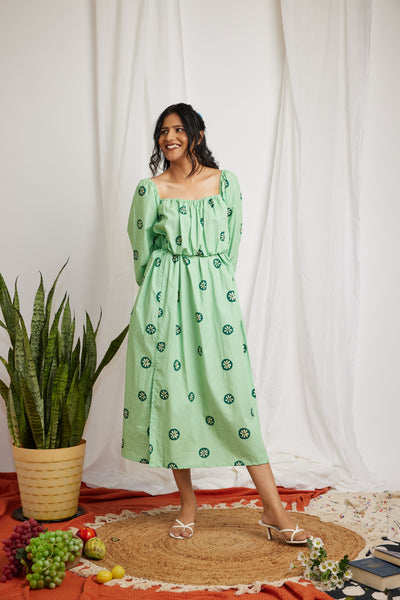 Blooming in mint (midi dress )