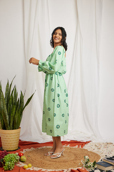 Blooming in mint (midi dress )