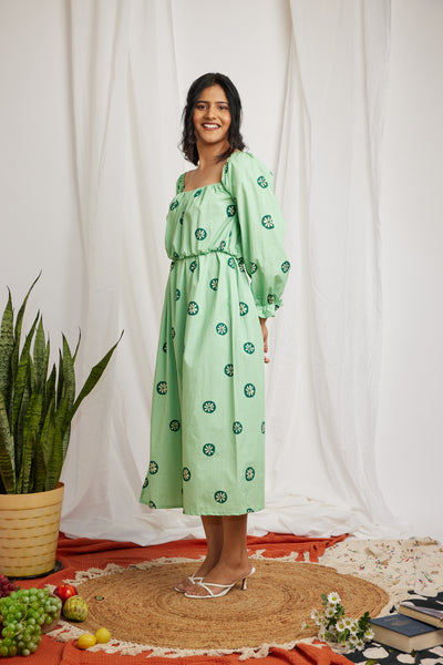 Blooming in mint (midi dress )