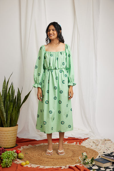 Blooming in mint (midi dress )