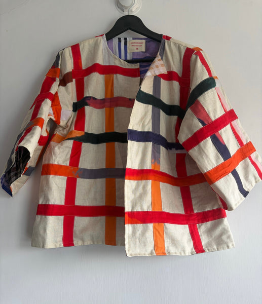 checks appliqué jacket