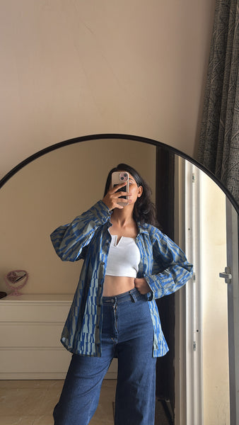 Grey blue ( oversized shirt)