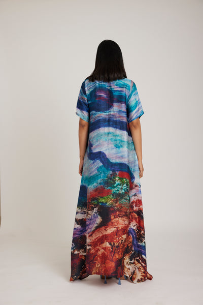Deep ocean (long shirt dress )