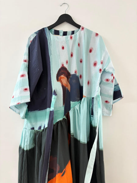 Lovers ( front tie oversized maxi dress  )