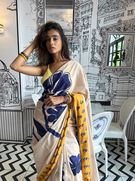 Aqua floral ( saree )