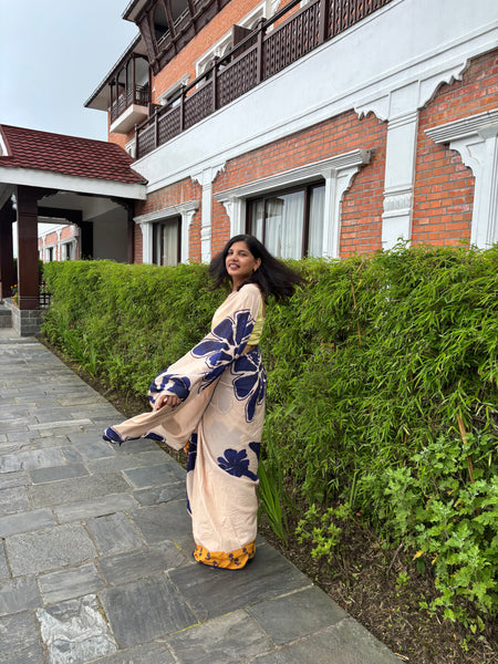 Aqua floral ( saree )