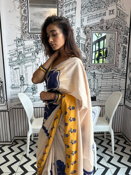 Aqua floral ( saree )