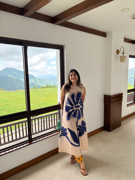 Aqua floral kurta set