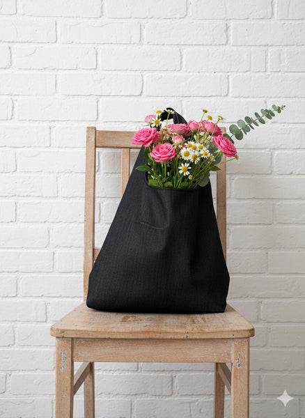 Black denim bag
