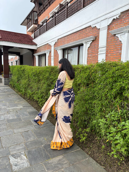 Aqua floral ( saree )