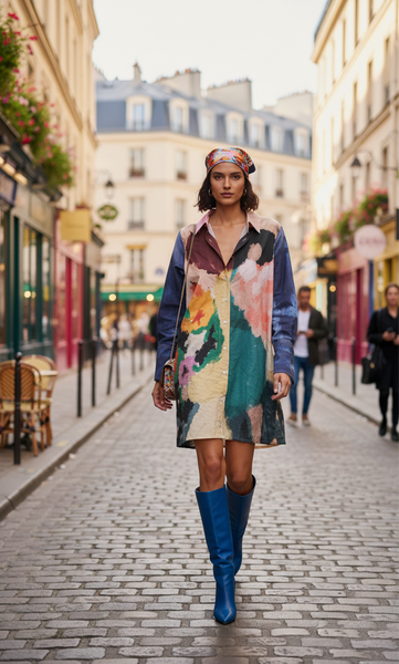 Girl with flower ( shirt dress )
