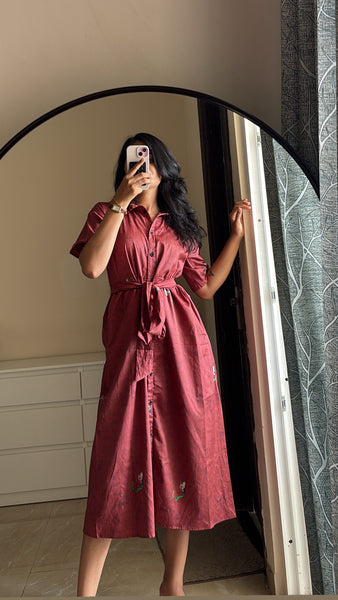 Brown baby ( midi with belt )
