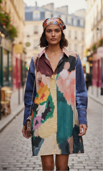 Girl with flower ( shirt dress )