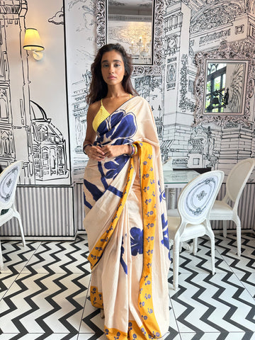 Aqua floral ( saree )