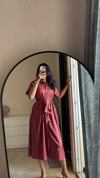 Brown baby ( midi with belt )