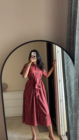 Brown baby ( midi with belt )