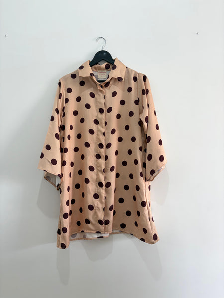 Coffee date  ( shirt dress with scarf  )