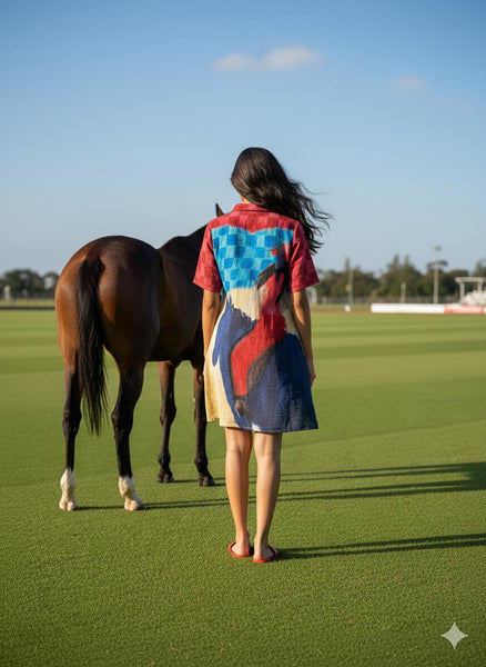 Riding my horse  [ shirt dress]