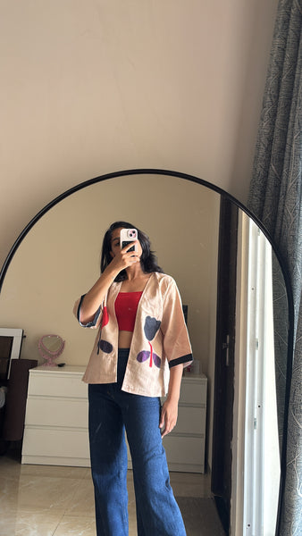 Floral appliqué jacket