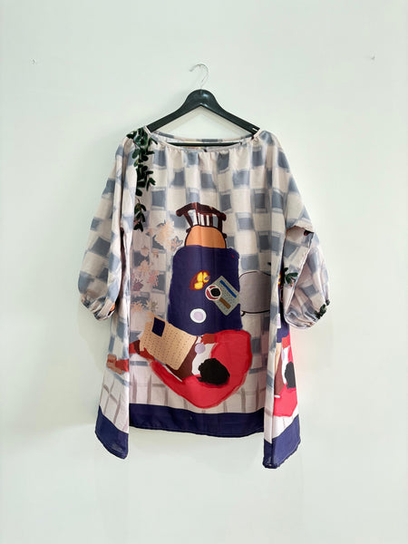The backyard  ( oversized dress )