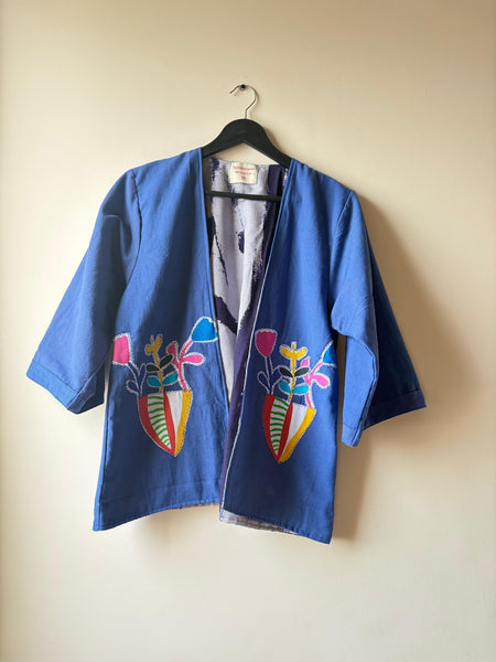 Flower pots appliqué reversible jacket ( limited edition)
