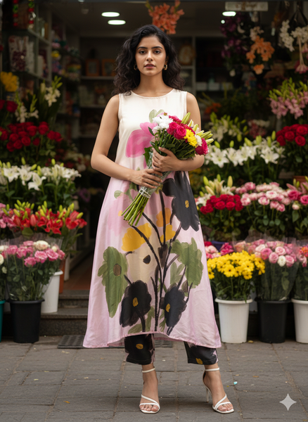 Valentine ( kurta pants set - 2 pc )