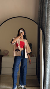Floral appliqué jacket