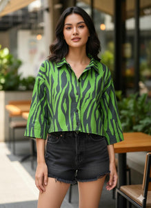 Zebra line ( crop shirt )