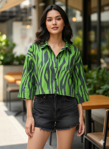 Zebra line ( crop shirt )