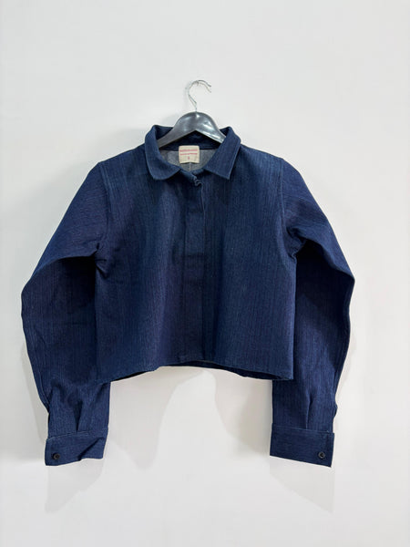 blue denim full sleeves ( crop shirt)