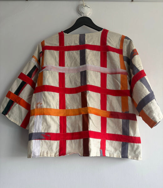 checks appliqué jacket