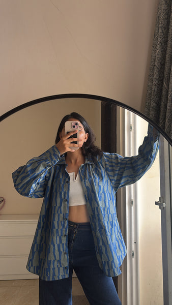 Grey blue ( oversized shirt)