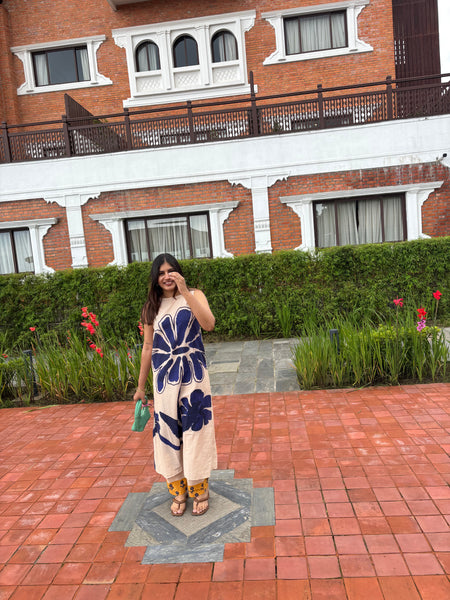 Aqua floral kurta set