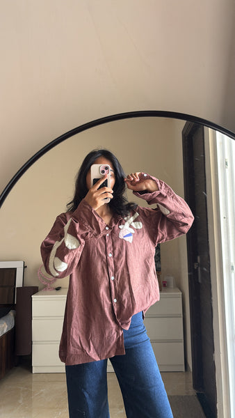 Brown appliqué (shirt)