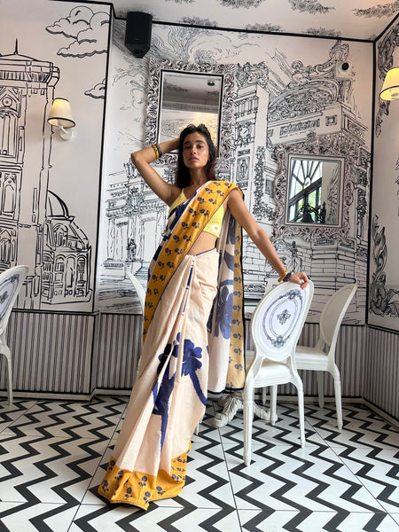 Aqua floral ( saree )