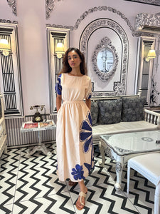 Aqua floral (cut out maxi)