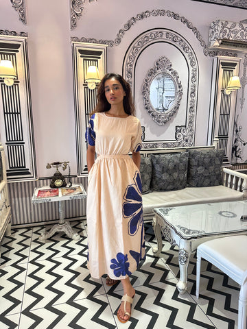 Aqua floral (cut out maxi)