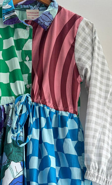 Blues & browns ( midi dress )