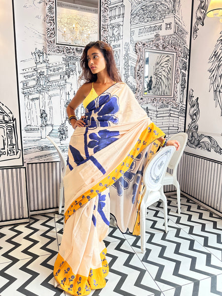 Aqua floral ( saree )