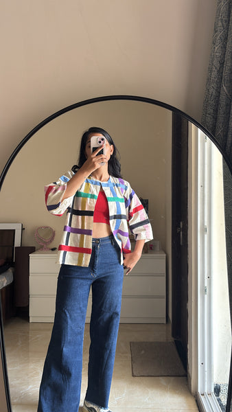 Colorful checks jacket