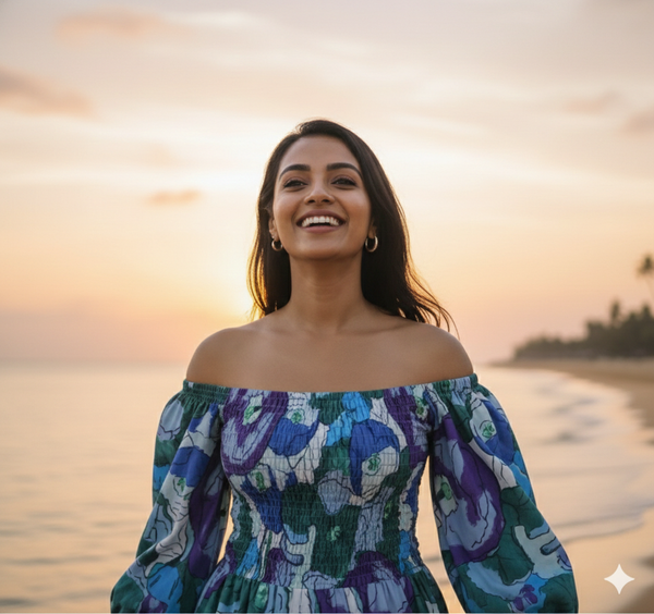 Green buds ( on & off shoulder maxi )