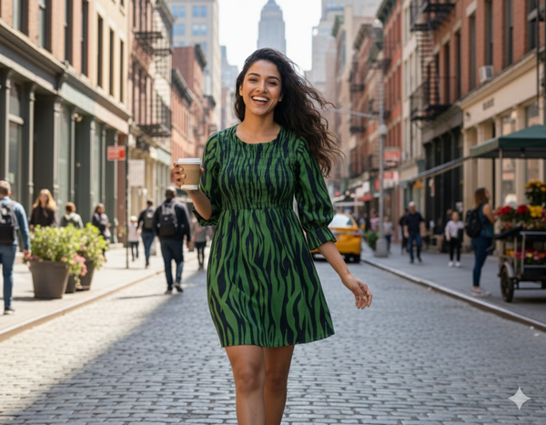 Zebra lines [ elasticated dress ]