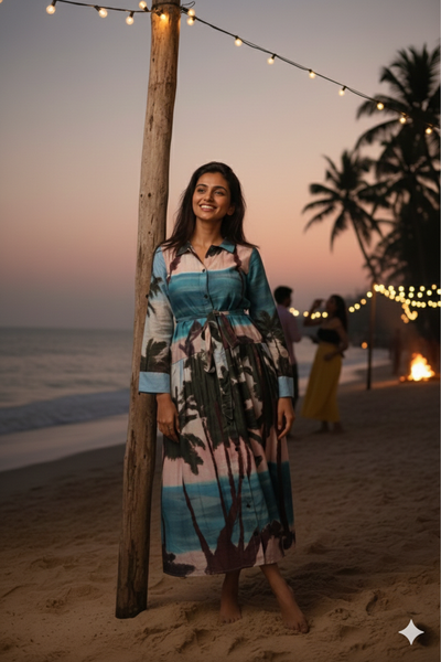 Beach vibe ( maxi with belt )