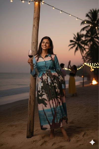 Beach vibe ( maxi with belt )