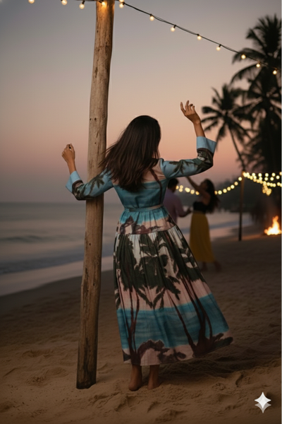 Beach vibe ( maxi with belt )