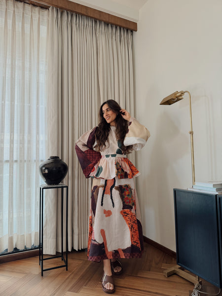 Me & my portrait ( long dress with frill belt )