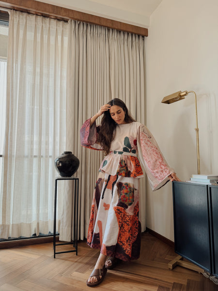 Me & my portrait ( long dress with frill belt )