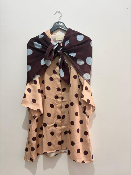 Coffee date  ( shirt dress with scarf  )